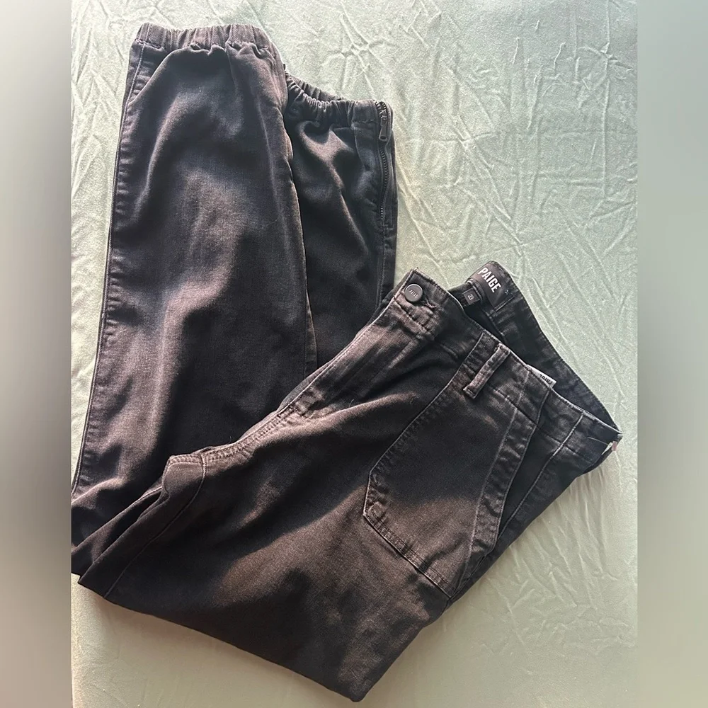 PAIGE Mayslie Black Jogger Jeans Sz 33 - Picture 5 of 5